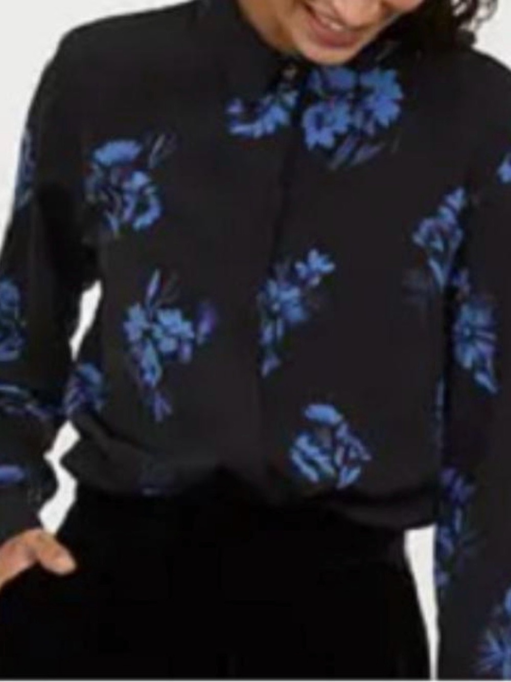 H & M Floral Long Sleeve Button Up Blouse Size 4